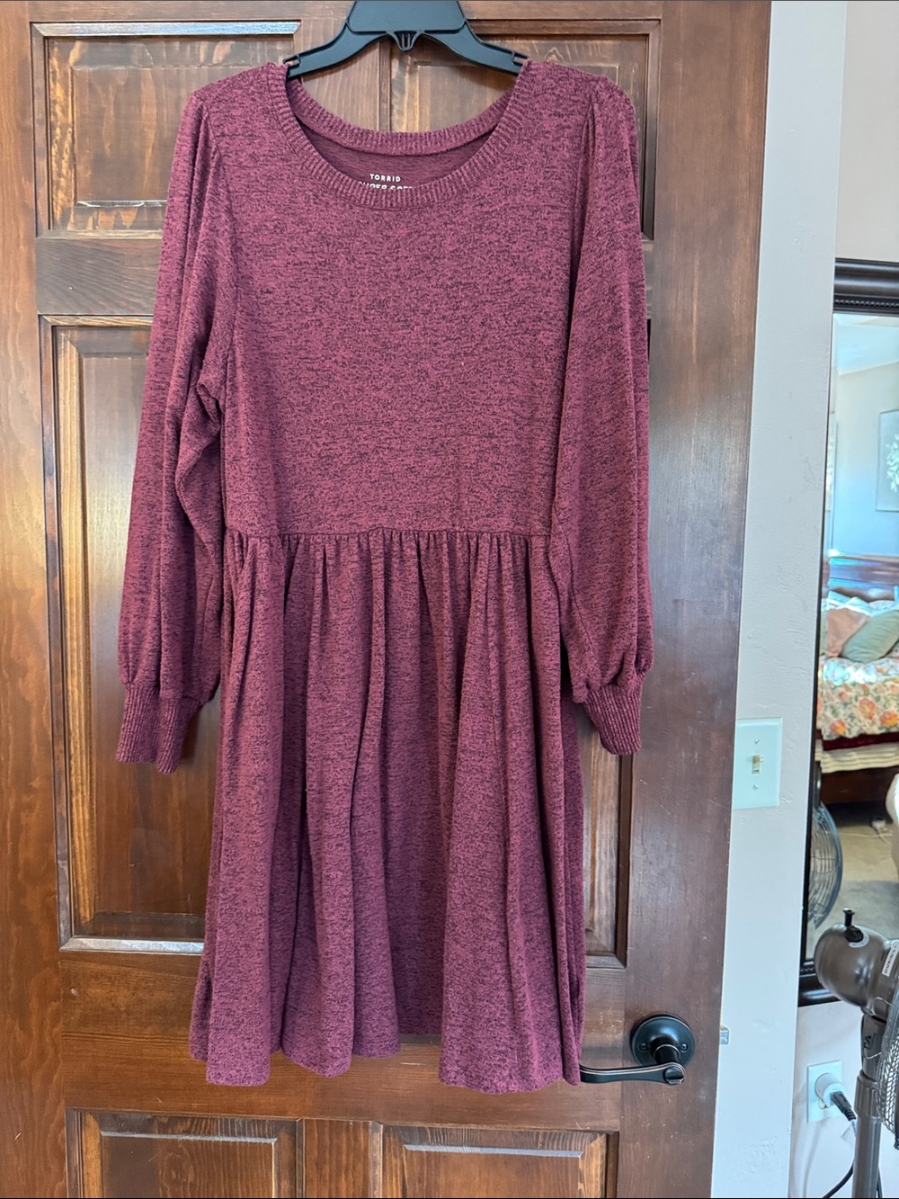 torrid super soft plush Maroon Knit Long Sleeve Casual Dress